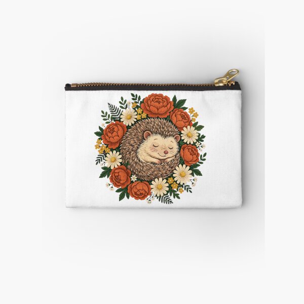 Item preview, Sleeping Hedgehog in Flowers - Vintage Cottagecore Woodland Animal Art designed and sold by Neurospicy Trolls.