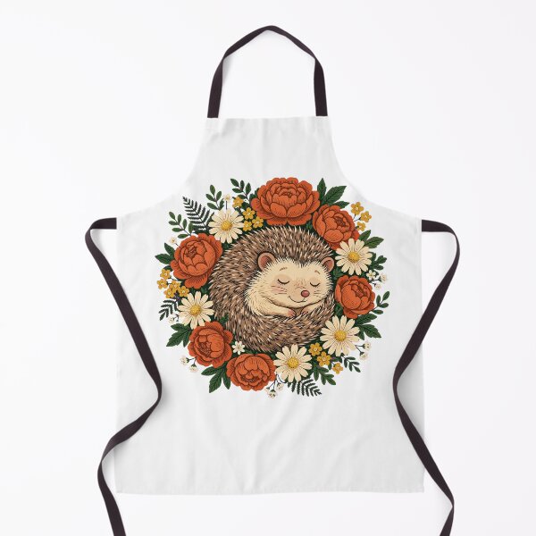 Item preview, Sleeping Hedgehog in Flowers - Vintage Cottagecore Woodland Animal Art designed and sold by Neurospicy Trolls.