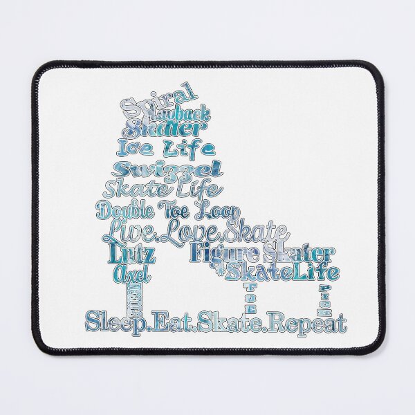 Item preview, Figure Skate- Skate Terms in Blues Fluid Paint Pour Design designed and sold by Purposely Designed.
