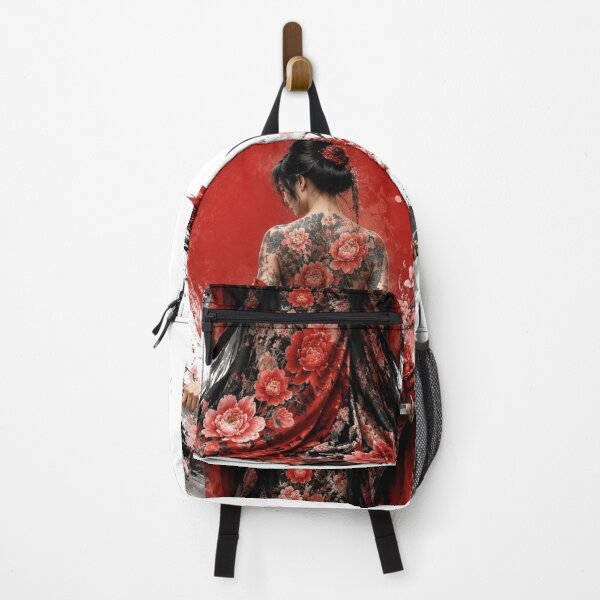 Item preview, Samurai Woman in Floral Kimono - Naked Katana and Red Sun designed and sold by Natalia-Vlad.