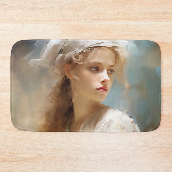 Item preview, Portrait of a Blonde Woman Wearing a White Bonnet designed and sold by AniDragonfly.