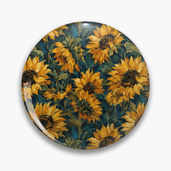 Item preview, Sunflower Impasto Painterly Expressive Seamless Pattern designed and sold by Inkworksbyshery.