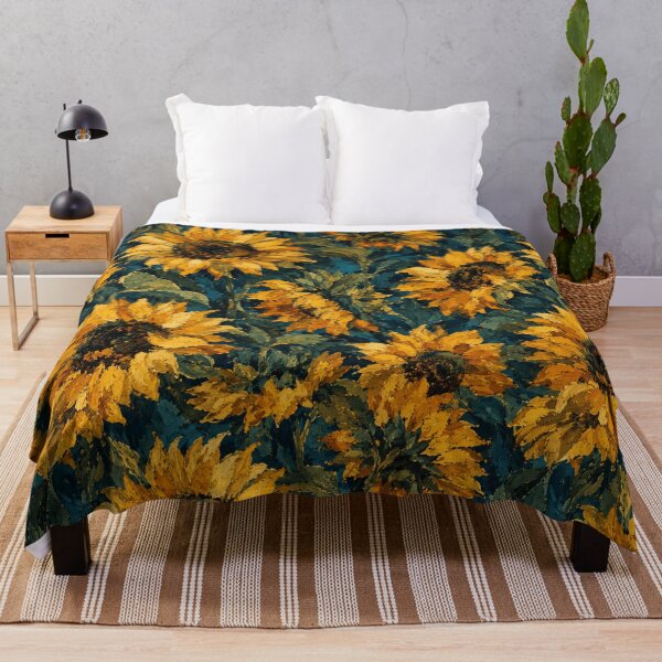 Item preview, Sunflower Impasto Painterly Expressive Seamless Pattern designed and sold by Inkworksbyshery.