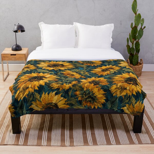 Item preview, Sunflower Impasto Painterly Expressive Seamless Pattern designed and sold by Inkworksbyshery.