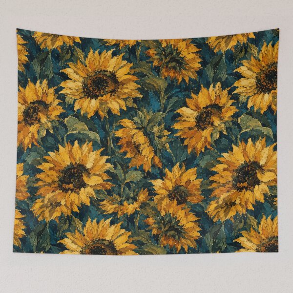 Item preview, Sunflower Impasto Painterly Expressive Seamless Pattern designed and sold by Inkworksbyshery.