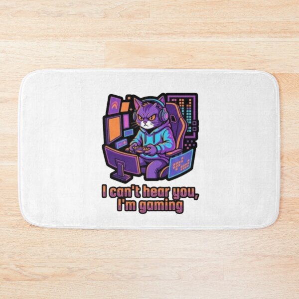 Item preview, Funny Gamer Cat - I Can't Hear You I'm Gaming designed and sold by LabProShop.