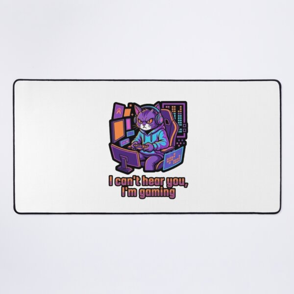 Item preview, Funny Gamer Cat - I Can't Hear You I'm Gaming designed and sold by LabProShop.