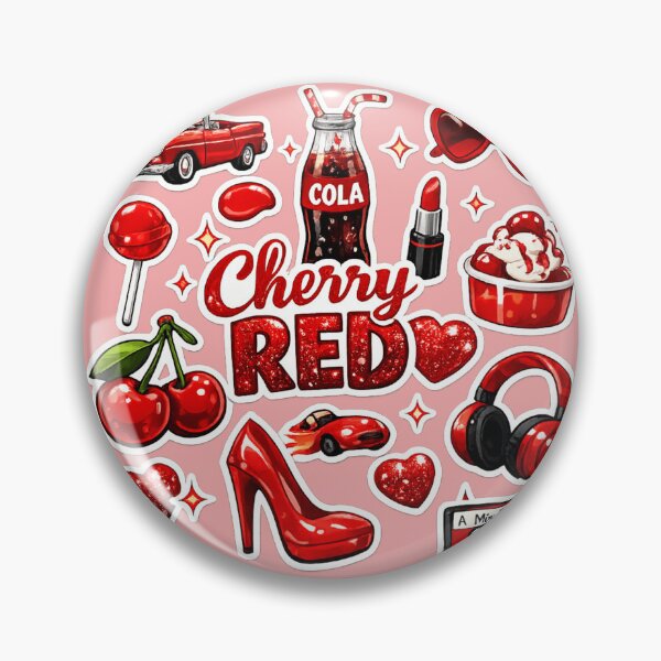 Item preview, Cherry Red Aesthetic Sticker Pack | Glossy Retro Red Icons | Cute Y2K Waterproof Style | Redbubble Vinyl Sticker Design designed and sold by designbyuzi.