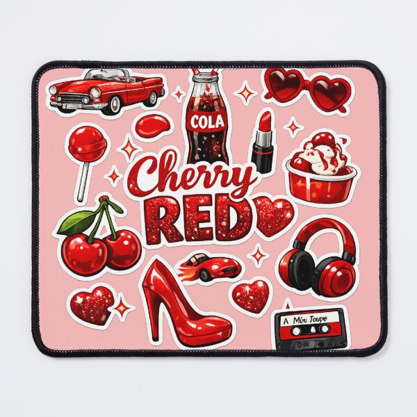 Item preview, Cherry Red Aesthetic Sticker Pack | Glossy Retro Red Icons | Cute Y2K Waterproof Style | Redbubble Vinyl Sticker Design designed and sold by designbyuzi.