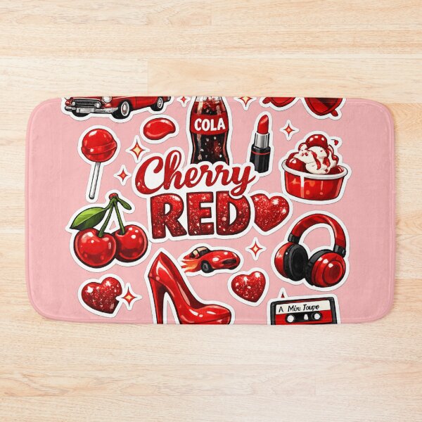 Item preview, Cherry Red Aesthetic Sticker Pack | Glossy Retro Red Icons | Cute Y2K Waterproof Style | Redbubble Vinyl Sticker Design designed and sold by designbyuzi.