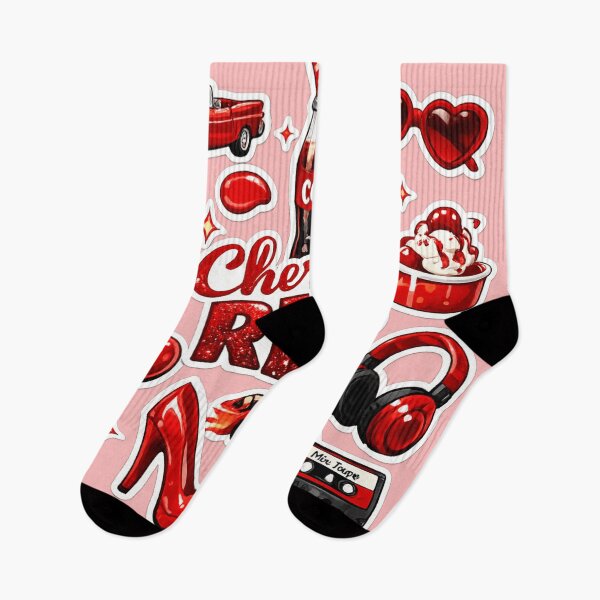 Item preview, Cherry Red Aesthetic Sticker Pack | Glossy Retro Red Icons | Cute Y2K Waterproof Style | Redbubble Vinyl Sticker Design designed and sold by designbyuzi.