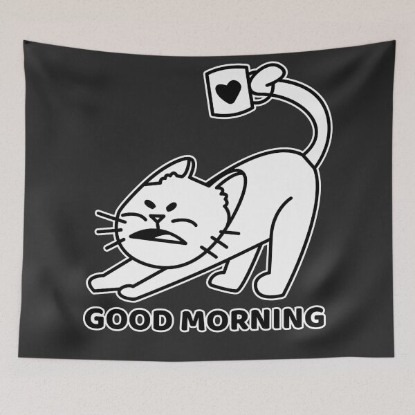Item preview, Good Morning Cat | Funny Coffee Lover Design designed and sold by Mammoths.