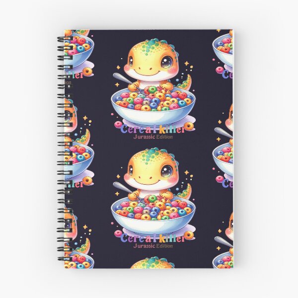 Item preview, Cereal Killer – Jurassic Edition orange dinosaur with spoon humor designed and sold by LiskoDesign.