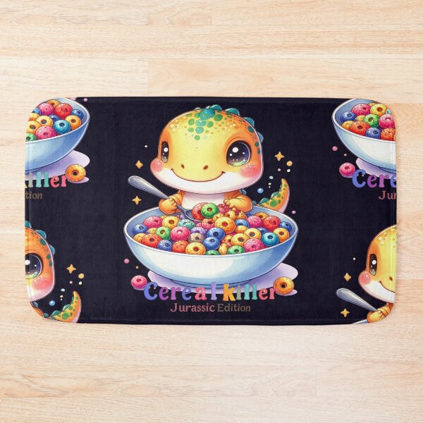 Item preview, Cereal Killer – Jurassic Edition orange dinosaur with spoon humor designed and sold by LiskoDesign.