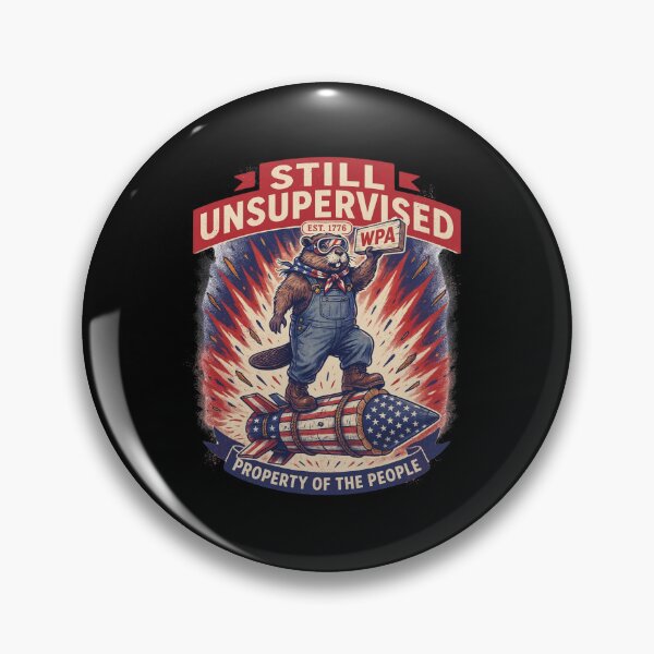 Item preview, Still Unsupervised Build America Beaver Rocket Tee v1 designed and sold by DarylWelsh2024.