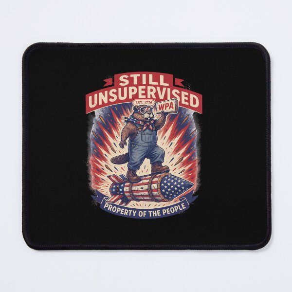 Item preview, Still Unsupervised Build America Beaver Rocket Tee v1 designed and sold by DarylWelsh2024.