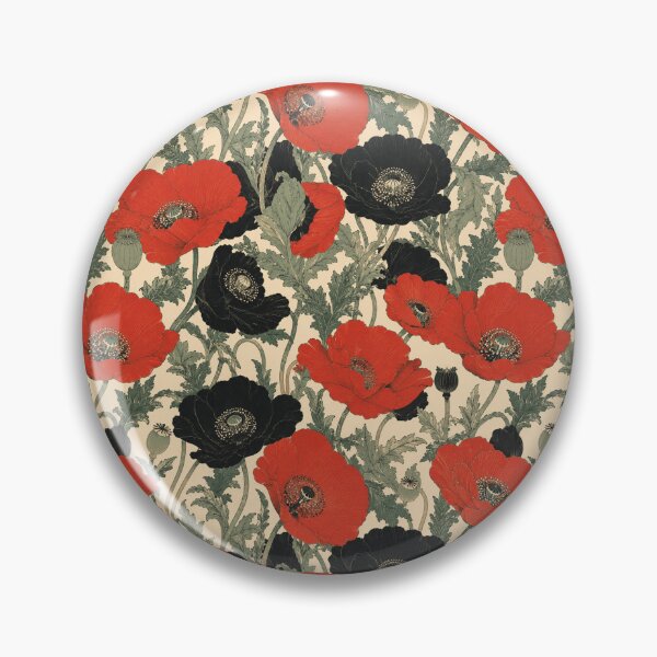 Item preview, Poppy Japanese Woodblock Print Seamless Flat Pattern designed and sold by Inkworksbyshery.