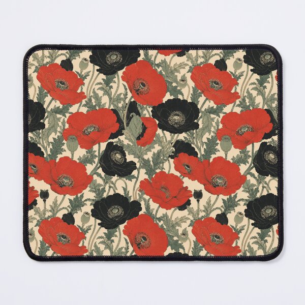 Item preview, Poppy Japanese Woodblock Print Seamless Flat Pattern designed and sold by Inkworksbyshery.