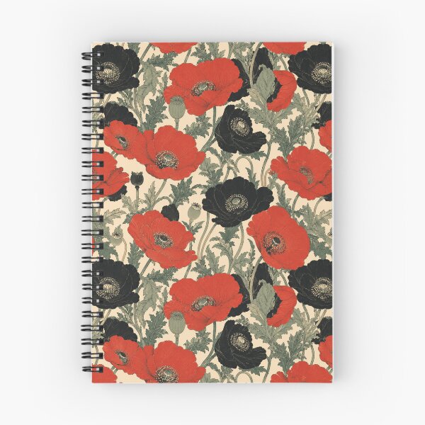 Item preview, Poppy Japanese Woodblock Print Seamless Flat Pattern designed and sold by Inkworksbyshery.