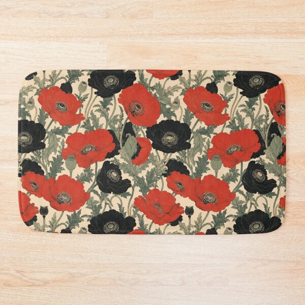 Item preview, Poppy Japanese Woodblock Print Seamless Flat Pattern designed and sold by Inkworksbyshery.