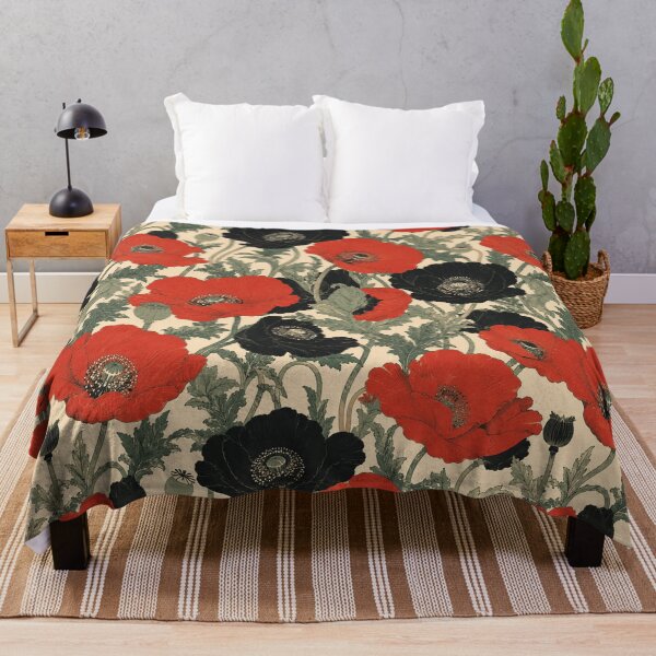 Item preview, Poppy Japanese Woodblock Print Seamless Flat Pattern designed and sold by Inkworksbyshery.