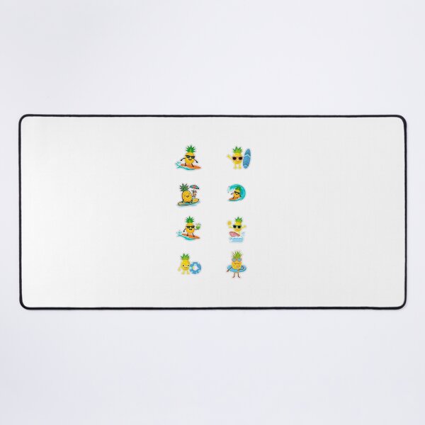 Item preview, Summer Vibes Cute Surfing Pineapple Characters designed and sold by KAWAII STUDIO NB.