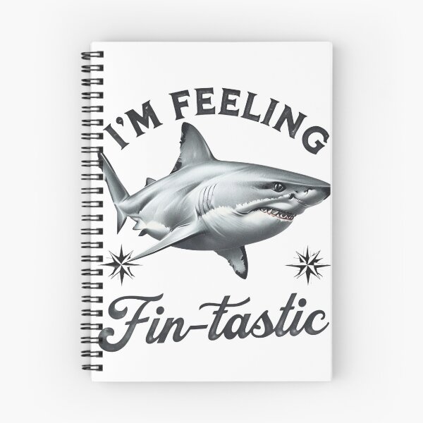 Item preview, Funny picture of a shark with the words, I'm feeling fintastic'. designed and sold by lucyinspace.