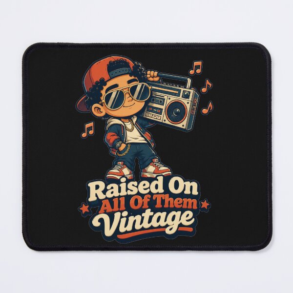 Item preview, Raised On All Of Them Vintage Cartoon Boombox Kid Retro Music Gift for Cassette Lovers designed and sold by Nightarel.