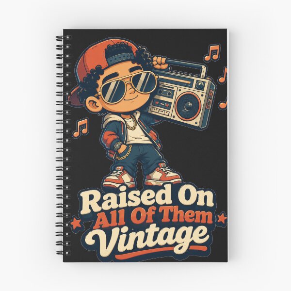Item preview, Raised On All Of Them Vintage Cartoon Boombox Kid Retro Music Gift for Cassette Lovers designed and sold by Nightarel.