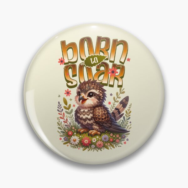 Item preview, Born to Soar Cute Baby Hawk Bird | Woodland Nature Inspirational Design designed and sold by Sachie's Studio.
