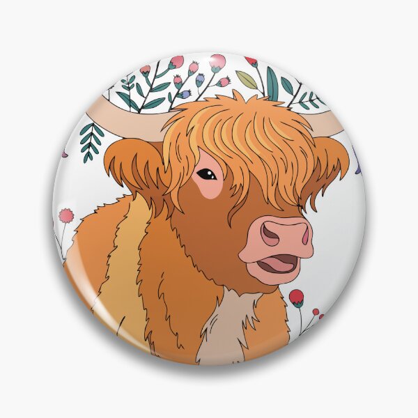 Item preview, Highland Cow Wildflowers Sticker designed and sold by inkfusionhub99.