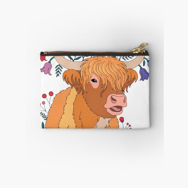 Item preview, Highland Cow Wildflowers Sticker designed and sold by inkfusionhub99.