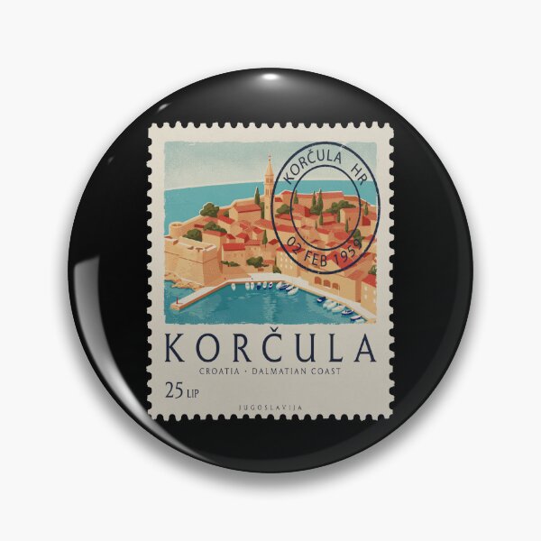 Item preview, Korčula Croatia Old Town Adriatic Postage Stamp Sticker designed and sold by stickercuffs.