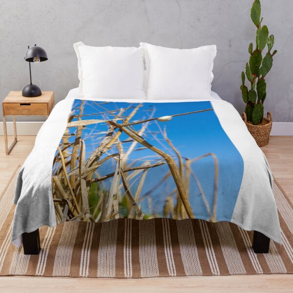 Item preview, White Snail Shell Clinging To Dry Grass Stem Against Clear Blue Sky Nature Closeup designed and sold by Nmallia.