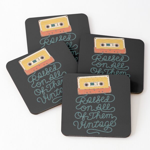 Item preview, Raised On All Of Them Vintage Hand Lettered Script Art Retro Music Gift for Cassette Lovers designed and sold by Nightarel.