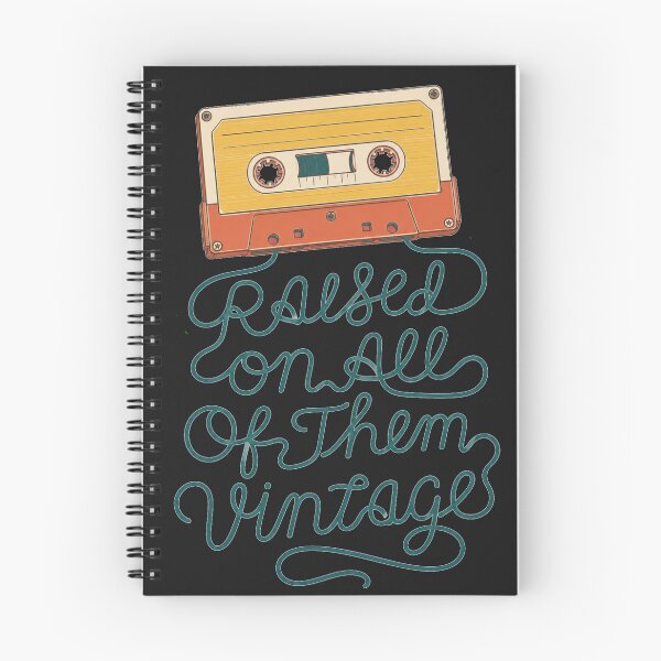 Item preview, Raised On All Of Them Vintage Hand Lettered Script Art Retro Music Gift for Cassette Lovers designed and sold by Nightarel.