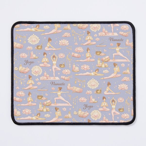 Item preview, Pastel Yoga Seamless Pattern | Boho Meditation Floral Repeat Print | Lotus & Yoga Pose Design | Wellness Aesthetic designed and sold by MimiSabu.