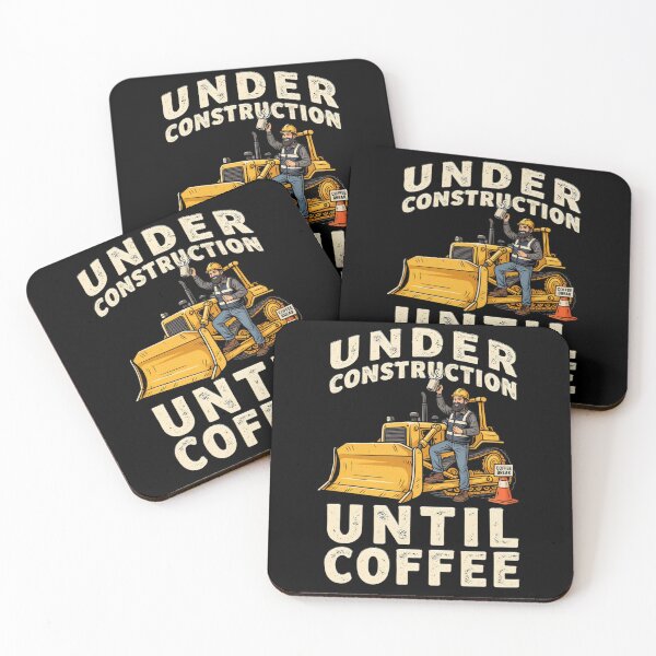 Item preview, Under Construction Until Coffee Funny Construction Worker Design designed and sold by thoughtswear.