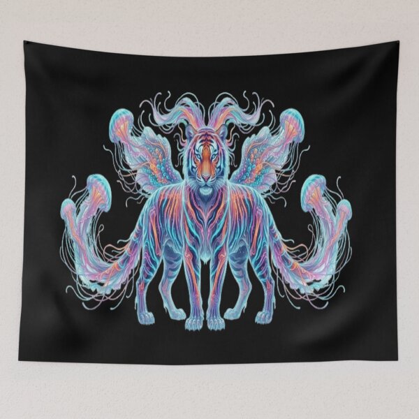 Item preview, Neon Tiger Jellyfish Hybrid Art designed and sold by GraffiCity.