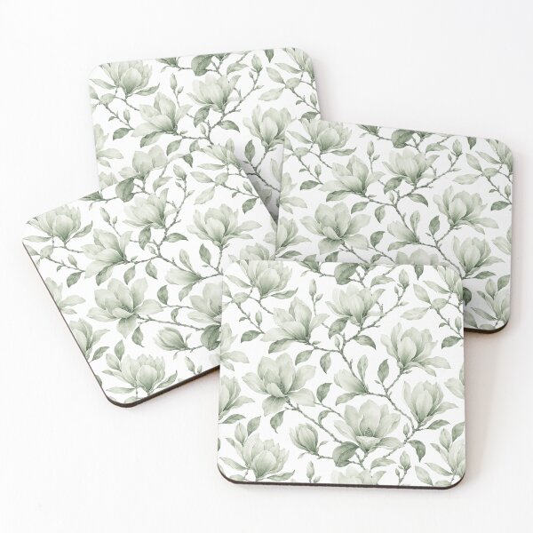 Item preview, Magnolia Minimal Sage Tonal Watercolor Seamless Pattern designed and sold by Inkworksbyshery.