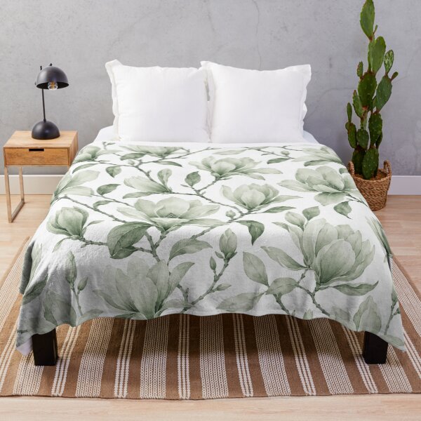 Item preview, Magnolia Minimal Sage Tonal Watercolor Seamless Pattern designed and sold by Inkworksbyshery.