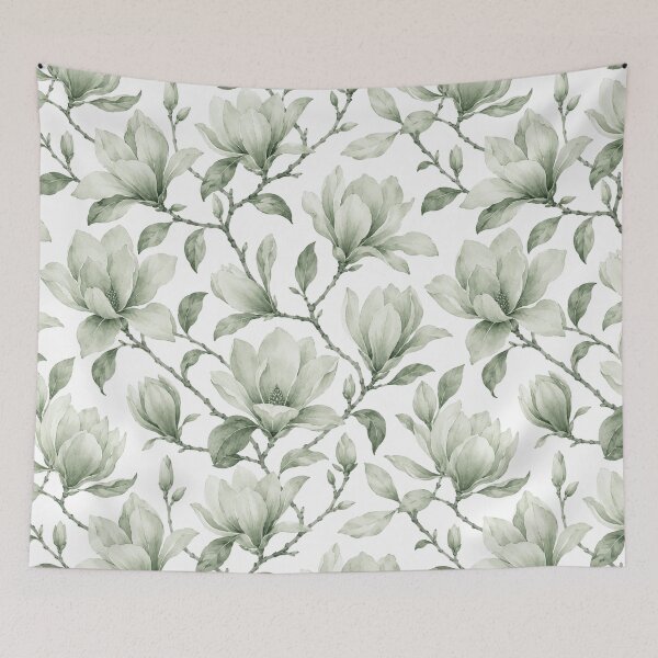 Item preview, Magnolia Minimal Sage Tonal Watercolor Seamless Pattern designed and sold by Inkworksbyshery.
