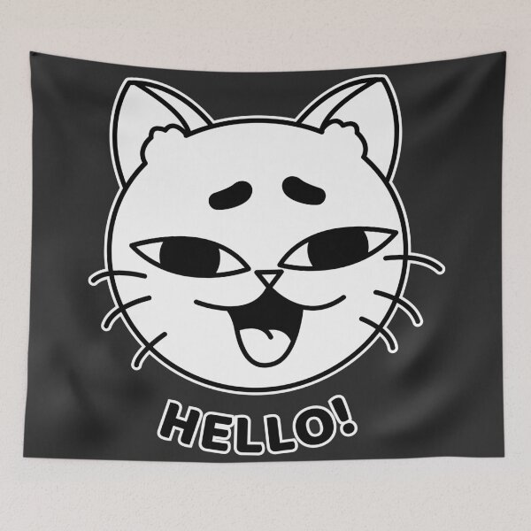 Item preview, Hello Cat | Cute Minimal Cat Illustration designed and sold by Mammoths.
