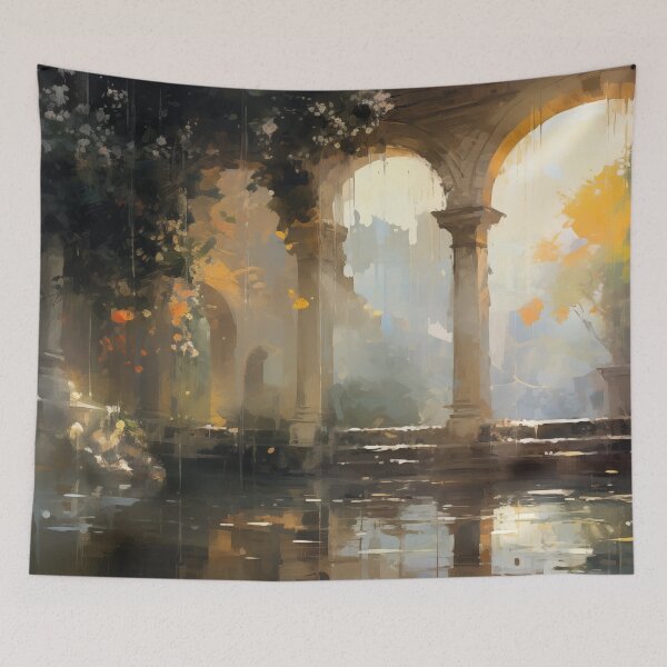 Item preview, Overgrown Ruins with Sunlit Arches in Spring designed and sold by AniDragonfly.