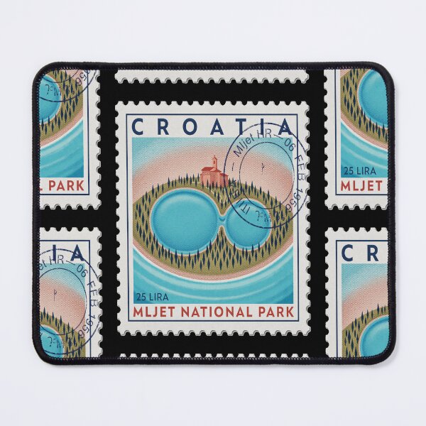 Item preview, Mljet Croatia National Park Lakes Postage Stamp Sticker designed and sold by stickercuffs.
