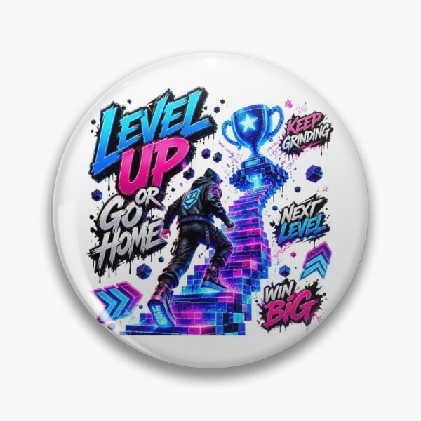 Item preview, Level Up or Go Home | Retro Gaming Motivation Design for Gamers designed and sold by Stylestickers55.
