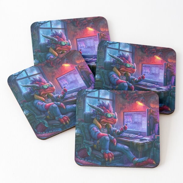 Item preview, Cyberpunk Dragon Coder designed and sold by Neural Brushstrokes.