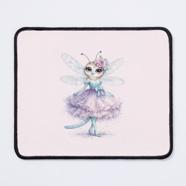 Item preview, Watercolor style dragonfly lady in purple dress designed and sold by lafataviola.