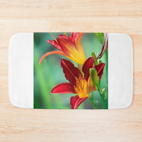 Item preview, Red lilies on nature background designed and sold by olena2552.