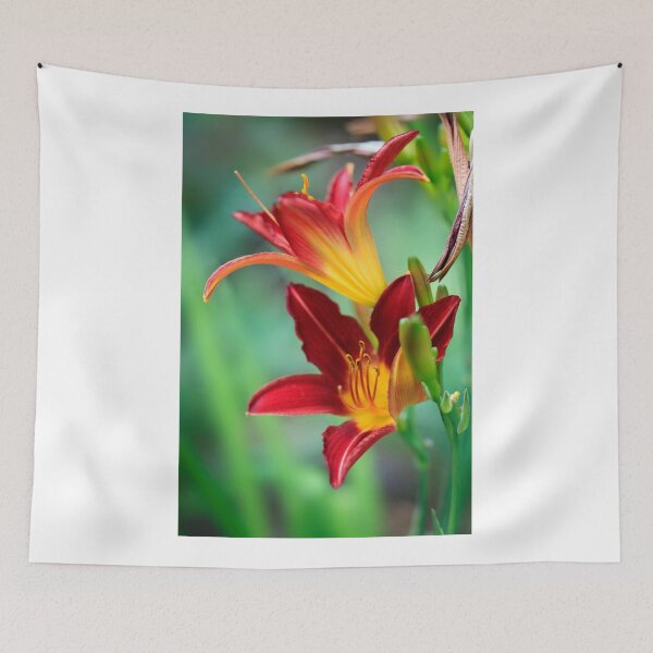 Item preview, Red lilies on nature background designed and sold by olena2552.